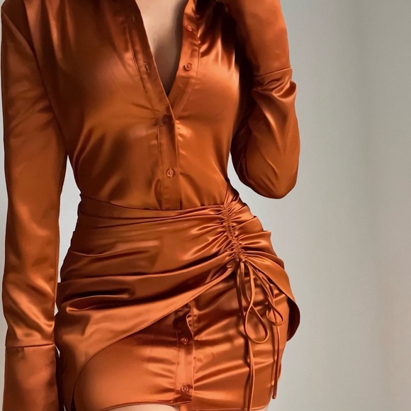 Mistress Rock Copper Satin Dress - Picture 1 of 4
